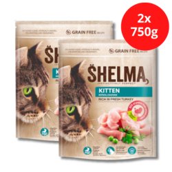 SHELMA Kitten mit frischem Meerschweinchenfleisch 2x750g