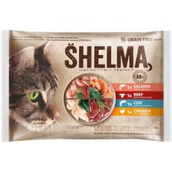 SHELMA Beutel Rind, Geflügel, Lachs, Schellfisch 4x85g