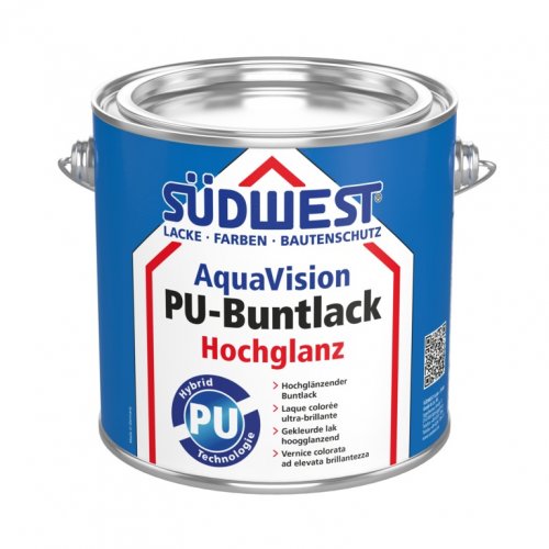 Boja visokog sjaja za toniranje AquaVision PU-Buntlack Hochglanz - Nijanse boja: RAL6018 - žuto zelena, Pakiranje: 0,375l