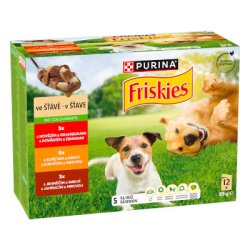 FRISKIES Dog Adult többcsomag marhával, csirkével és báránnyal szószban 12x85 g