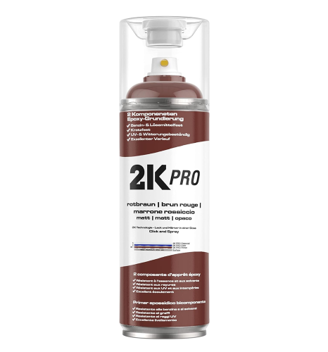 2K-PRO Epoxy-Grundierung Spray - rotbraun 400 ml