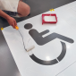 Șablon pentru marcaj rutier orizontal INVALID/CARUCIOR - Grosime: 0,5 mm