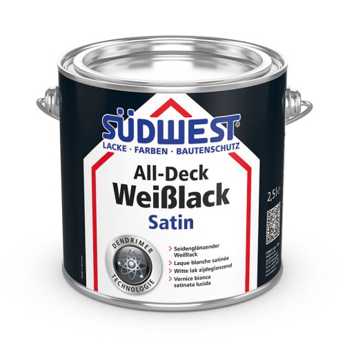 Silky glossy white paint with dendrimer technology SÜDWEST All-Deck® Satin