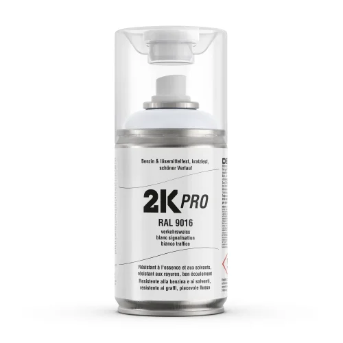 2K-PRO PU two-component polyurethane spray paint traffic white | RAL 9016 glossy