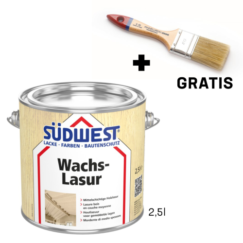 Lazură cerată pentru lemn de interior SÜDWEST Wachs-Lasur - Nuanțe de culoare: RAL9010 - biela, Ambalare: 2,5l