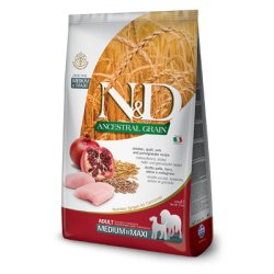 N&D dog AG Adult Medium & Maxi piletina, pir, zobene pahuljice i šipak