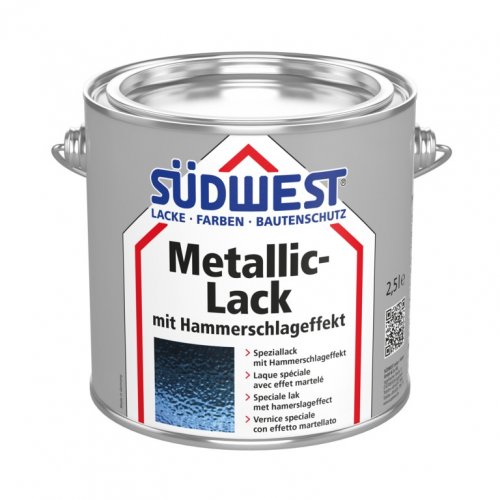 Metalická farba s kladivkovým efektom Metallic-Lack mit Hammerschlageffekt - Farebné odtiene: 0014 stredne šedá, Balenie: 0,75l