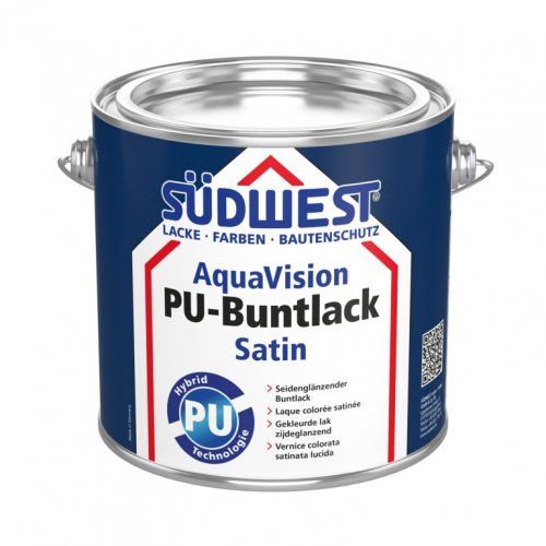 Tónovateľná saténová farba AquaVision PU-Buntlack Satin - Farebné odtiene: RAL5018 - tyrkysová modrá, Balenie: 0,75l