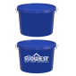 Blauer Plastikeimer mit Deckel - Verpackung: 2,5l