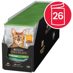 PURINA PRO PLAN Sterilized Adult Macska Csirke Alutasak 26x85g