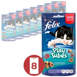 FELIX Play Tubes pečené ryby a krevety 8x50g