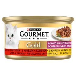 GOURMET Gold Double Pleasure marhával és csirkével 85g