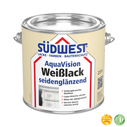Bílá hedvábně lesklá barva SÜDWEST AquaVision® Weißlack seidenglänzend