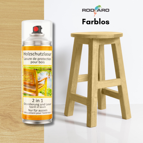 COLORS Holzschutzlasur Spray - 400ml Spraydose - UV und wetterfest, für Aussen und Innenbereich