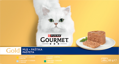 GOURMET GOLD Multipack pástétom csirke, pulyka, nyúl, tonhal 48x85g