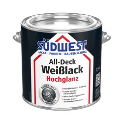 Wysokopołyskowa biała farba SÜDWEST All-Deck® Weißlack Hochglanz