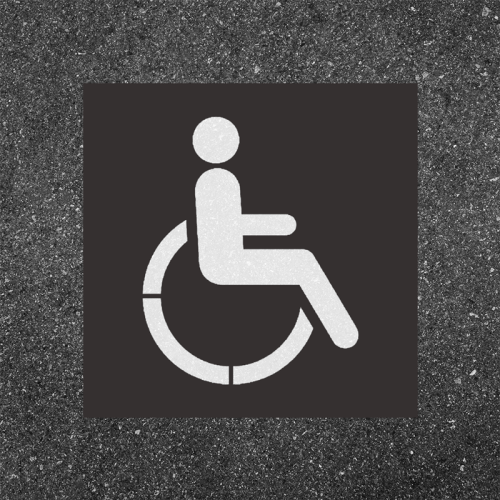 Șablon pentru marcaj rutier orizontal INVALID/CARUCIOR - Grosime: 0,5 mm