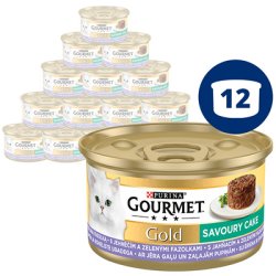 GOURMET Gold Savoury Cake s jahňacím a zelenými fazuľkami 12x85g