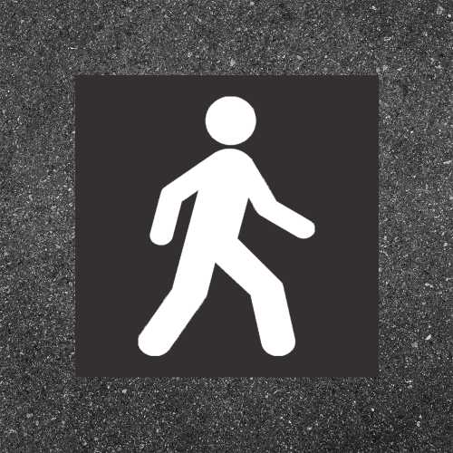 Șablon pentru indicatoare rutiere orizontale PIETONI