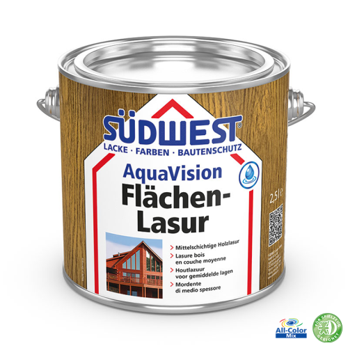 Lazură universală pentru lemn SÜDWEST AquaVision® Flächen-Lasur - Nuanțe de culoare: 8921 borovica, Ambalare: 5l