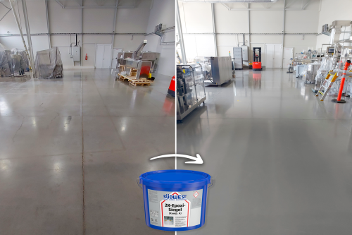 Epoxidbeschichtung für beanspruchte Oberflächen - 2K-EpoxiSiegel - Farbtöne: RAL9002 - Grauweiß, Verpackung: 12kg