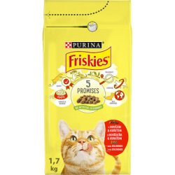 FRISKIES cat Adult s hovězím, kuřecím a se zeleninou 1,7kg