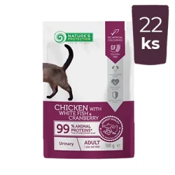 NATURES PROTECTION Cat Adult urinary chicken & white fish & cranberry 22x100g