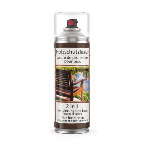 COLORS Holzschutzlasur Spray - 400ml Spraydose - UV und wetterfest, für Aussen und Innenbereich