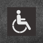 Șablon pentru marcaj rutier orizontal INVALID/CARUCIOR - Grosime: 0,5 mm