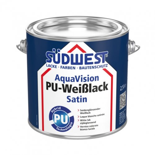 Bijela boja satenski mat PU Aqua Vision®