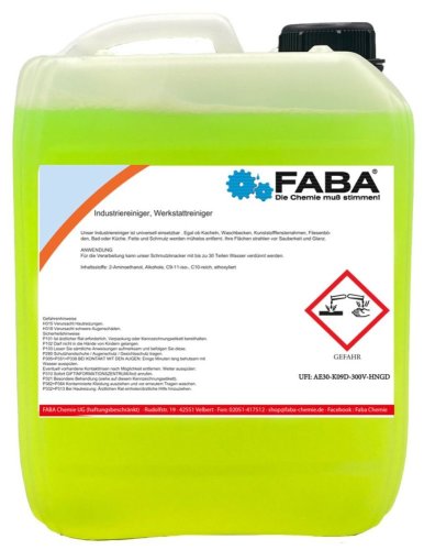 Průmyslový čistič, čistič aut, čistič dílen FABA Industriereiniger 5 L