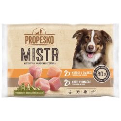 PROPESKO Mistr dog kapsičky s kuřecím a krůtím v omáčce 4x85g