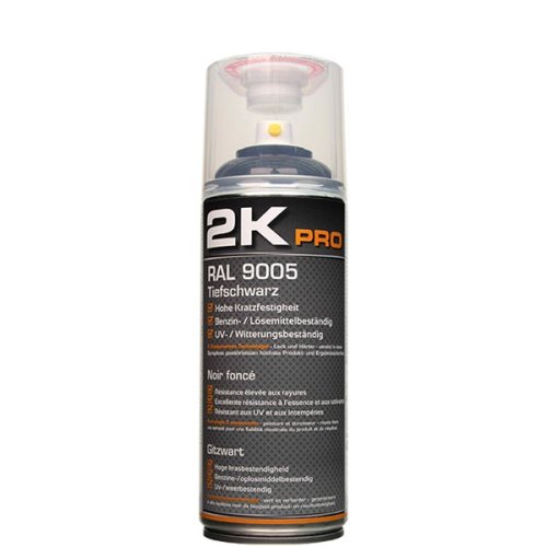 2K-PRO Zweikomponenten Polyurethan Sprühfarbe | Tiefschwarz RAL 9005, glanz