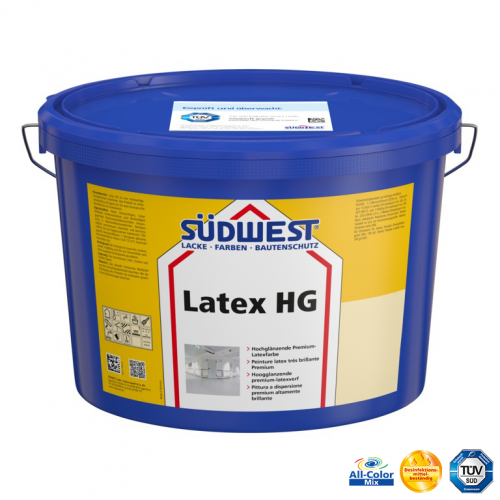 Latexová umývateľná farba vysoko lesklá Latex HG - Αποχρώσεις χρώματος: 9110 biela, Συσκευασία: 5l