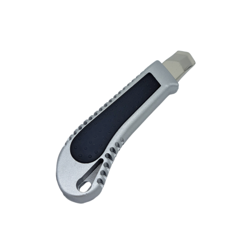 Cuțit profesional cu lamă detașabilă, corp metalic și ghidaj metalic cu blocare a lamei, 18 mm