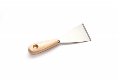 Spatula with hardened steel blade with wooden handle 70mm