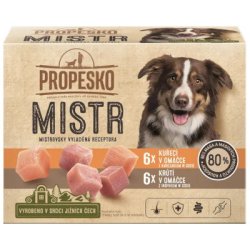 PROPESKO Mistr dog kapsičky s kuřecím a krůtím v omáčce 12x85g