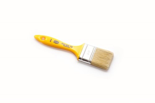Flachpinsel -  gelber Vollkunststoffgriff - Pinselgröße: 100mm / 15mm / 64mm (B,D,L)