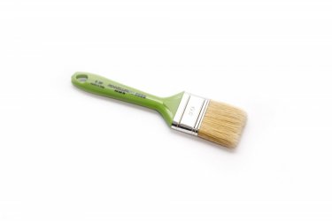 Flat brush - green hollow plastic handle