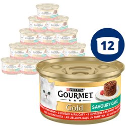 GOURMET Gold Savoury Cake marhahússal és paradicsommal 12x85g