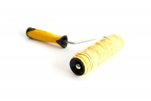 Decorative roller 200mm with synthetic leather and plastic handle