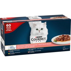 GOURMET Perle Mini filetky s hovädzím / kuraťom / králikom / lososom v šťave 60x85g