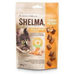 SHELMA getreidefreie Kissen für Katzen Huhn und Kurkuma 60 g