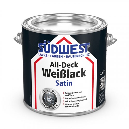 Silk gloss white paint - All-Deck® Weißlack Satin