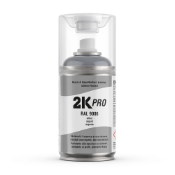 2K-PRO PU Vopsea poliuretanică bicomponentă în spray argintie | RAL 9006 lucioasă