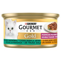 GOURMET Gold Double Pleasure s králikom a pečeňou 85g