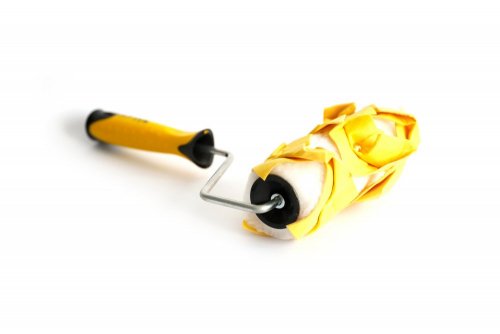 Polyester roller 200mm with synthetic leather and plastic handle