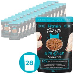 FITMIN cat For Life pašteta od patke za mačke 28x85g